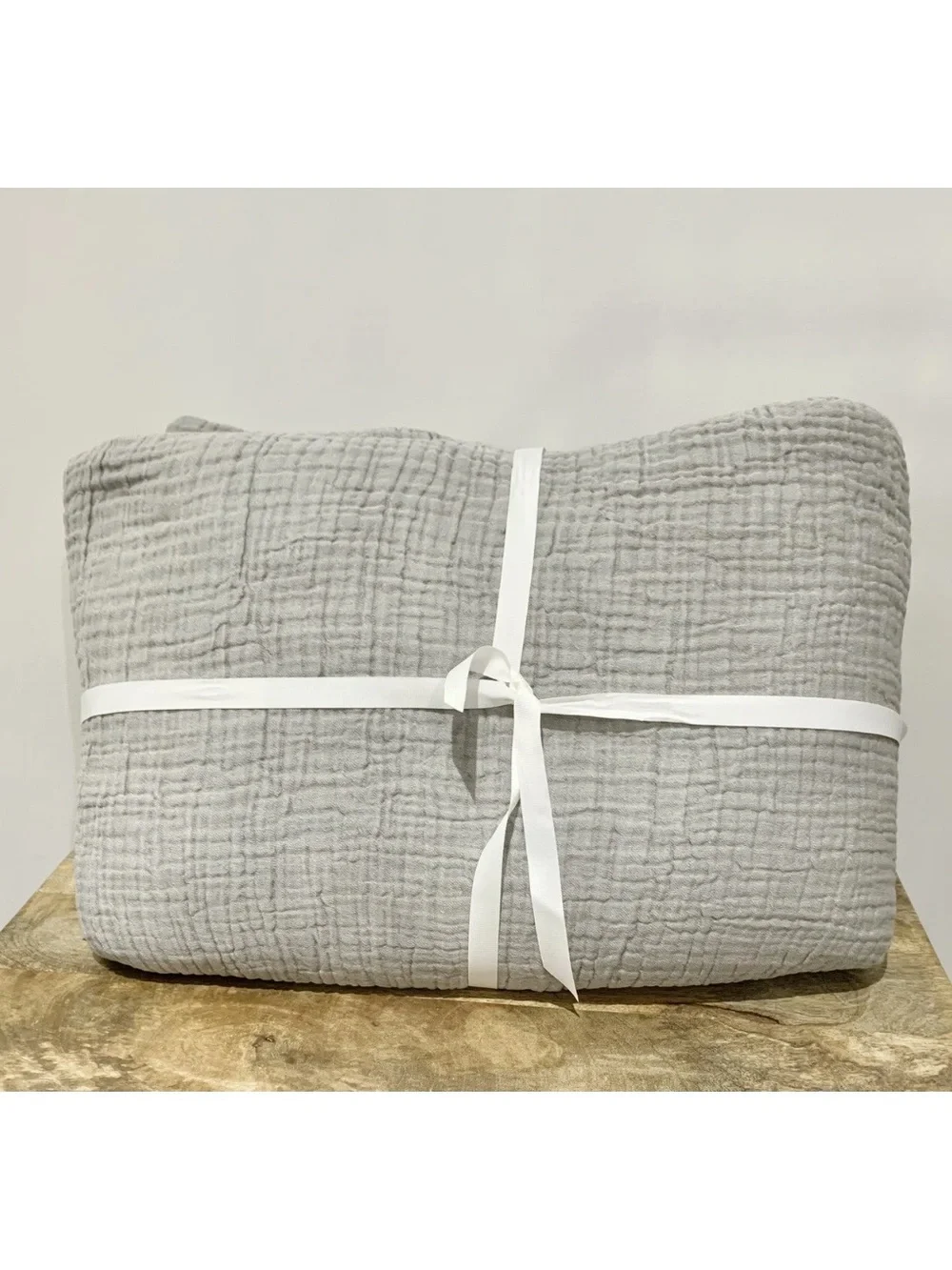 NEW Williams Sonoma Organic Cocoon Duvet Cover, Grey Gauze QUEEN Duvet, NWOT